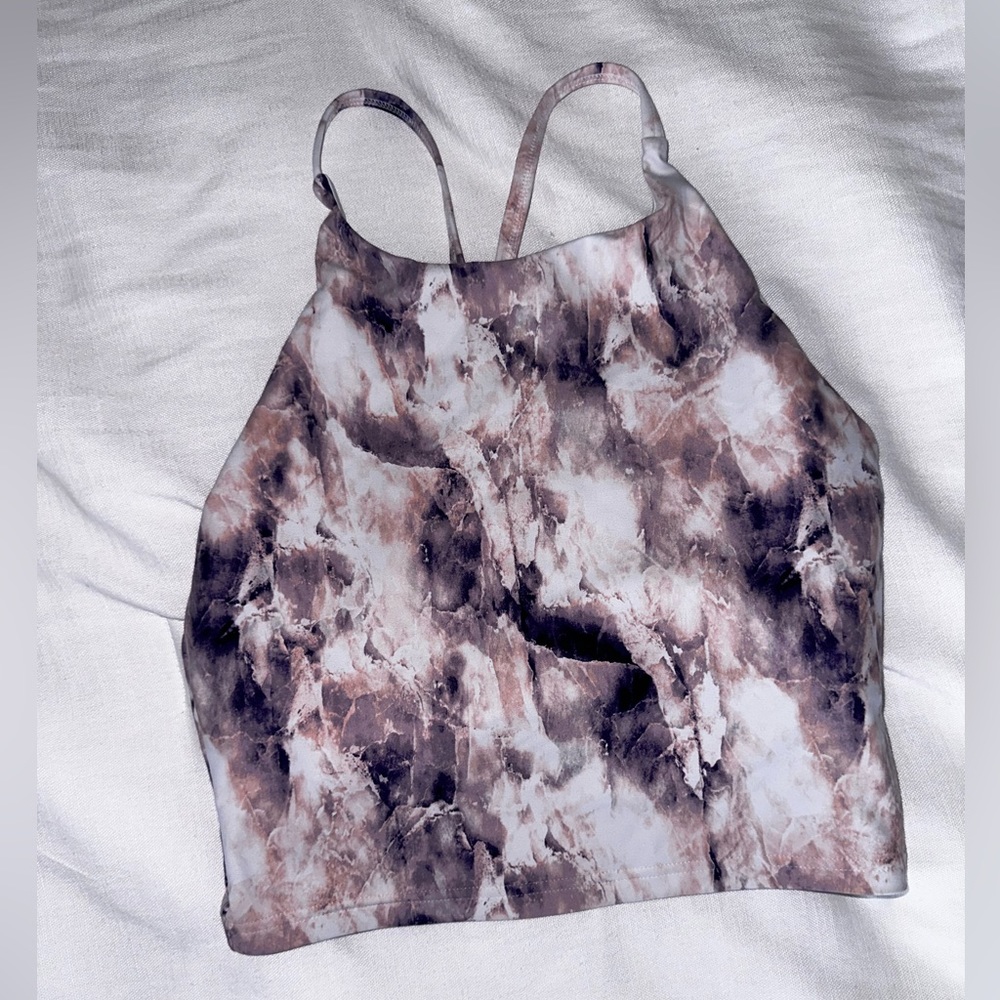 Marble long sports bra